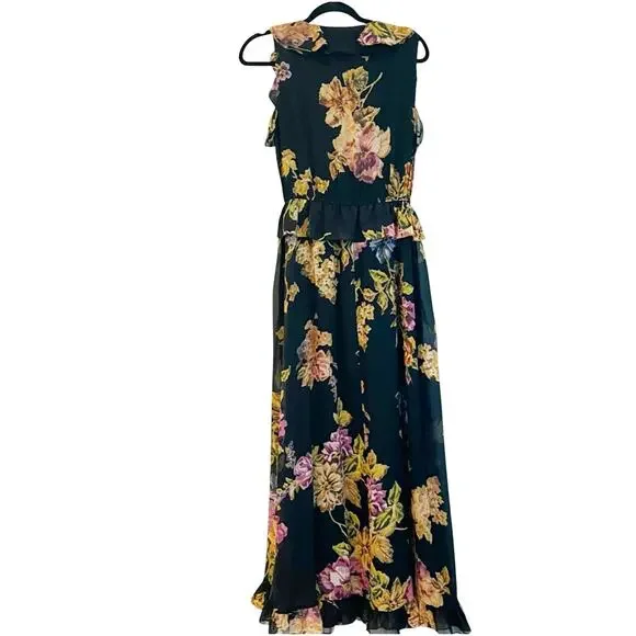 Kobi Halperin Floral Lesley Ruffle Midi Dress Women's Size S NWT